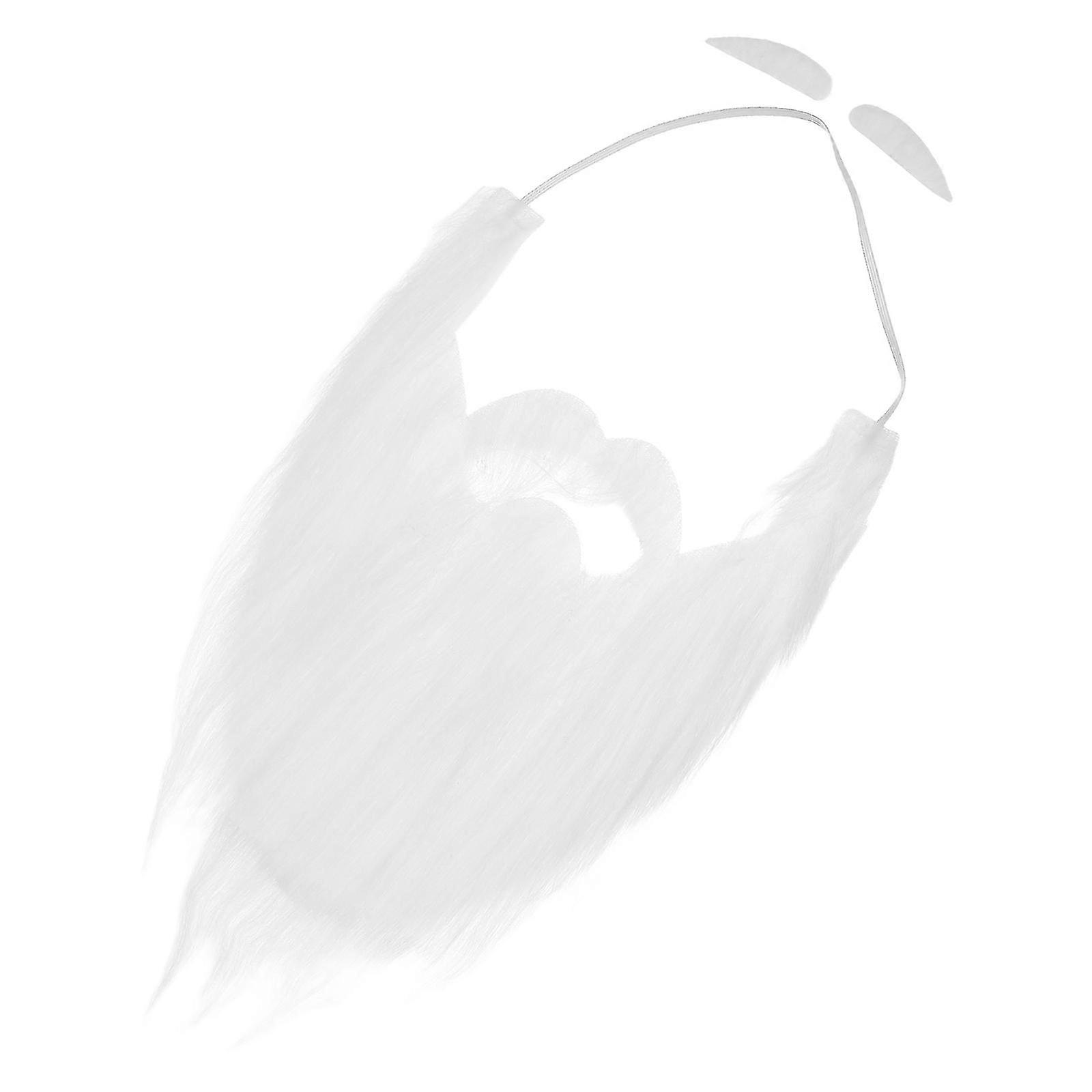 White Fake Mustache Beard for Xmas Dressing Up 2Sets Creative Costume