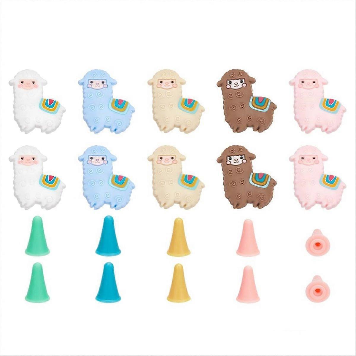 10 Pcs Alpaca Shape Knitting Needle Stoppers