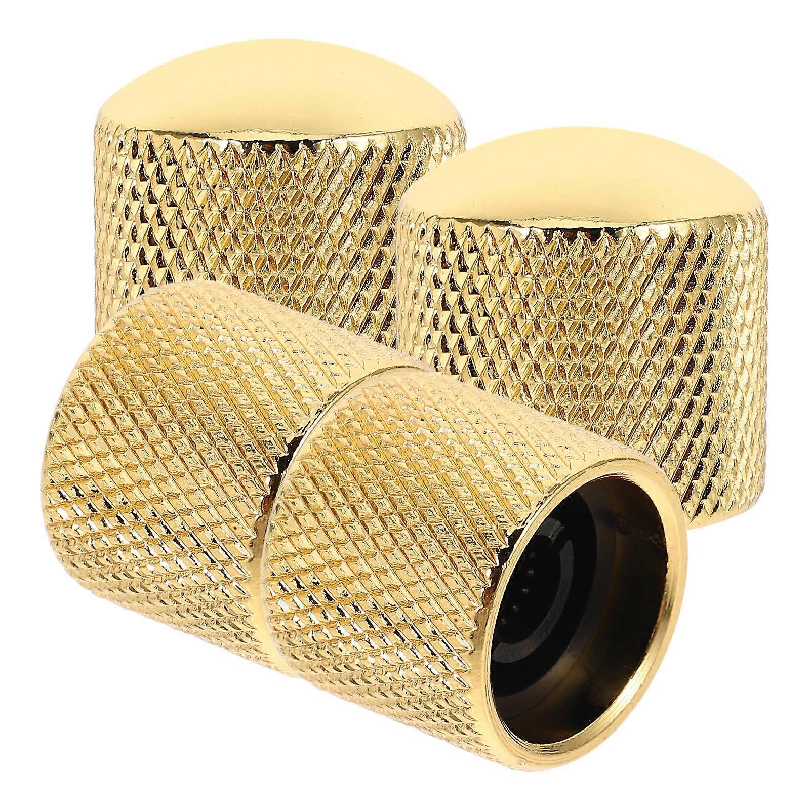 Electric Guitar Metal Knobs Volume Tone Control 4Pcs Golden Finish
