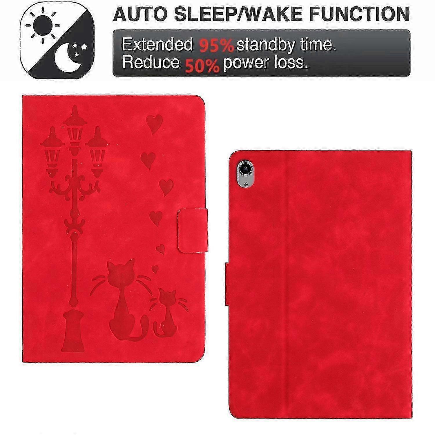 Embossed Couple Cat Smart Tablet Leather Case