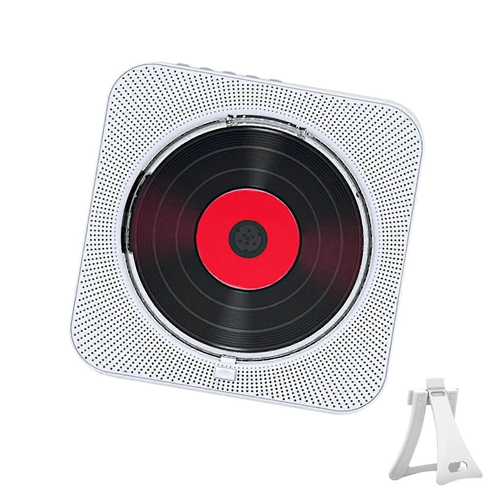 Portable Bluetooth-compatible CDs Player for Audiobooks Music Light Weight Design 2 Hour Fast Charge 2000mAh  White