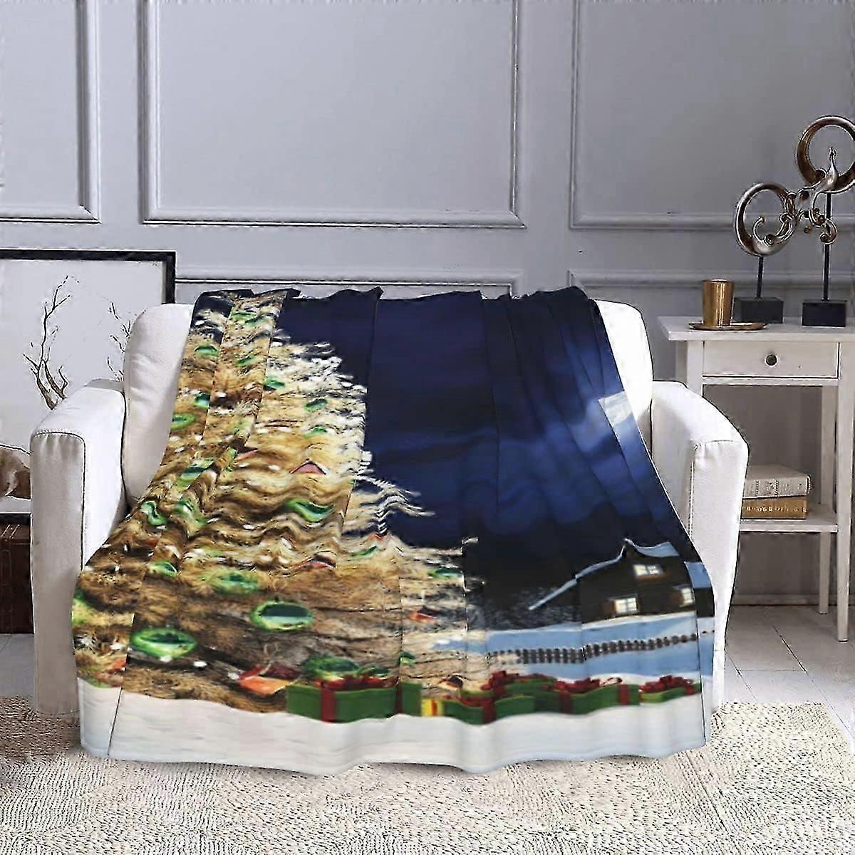 Manta festiva para uso no sofá e no quarto.