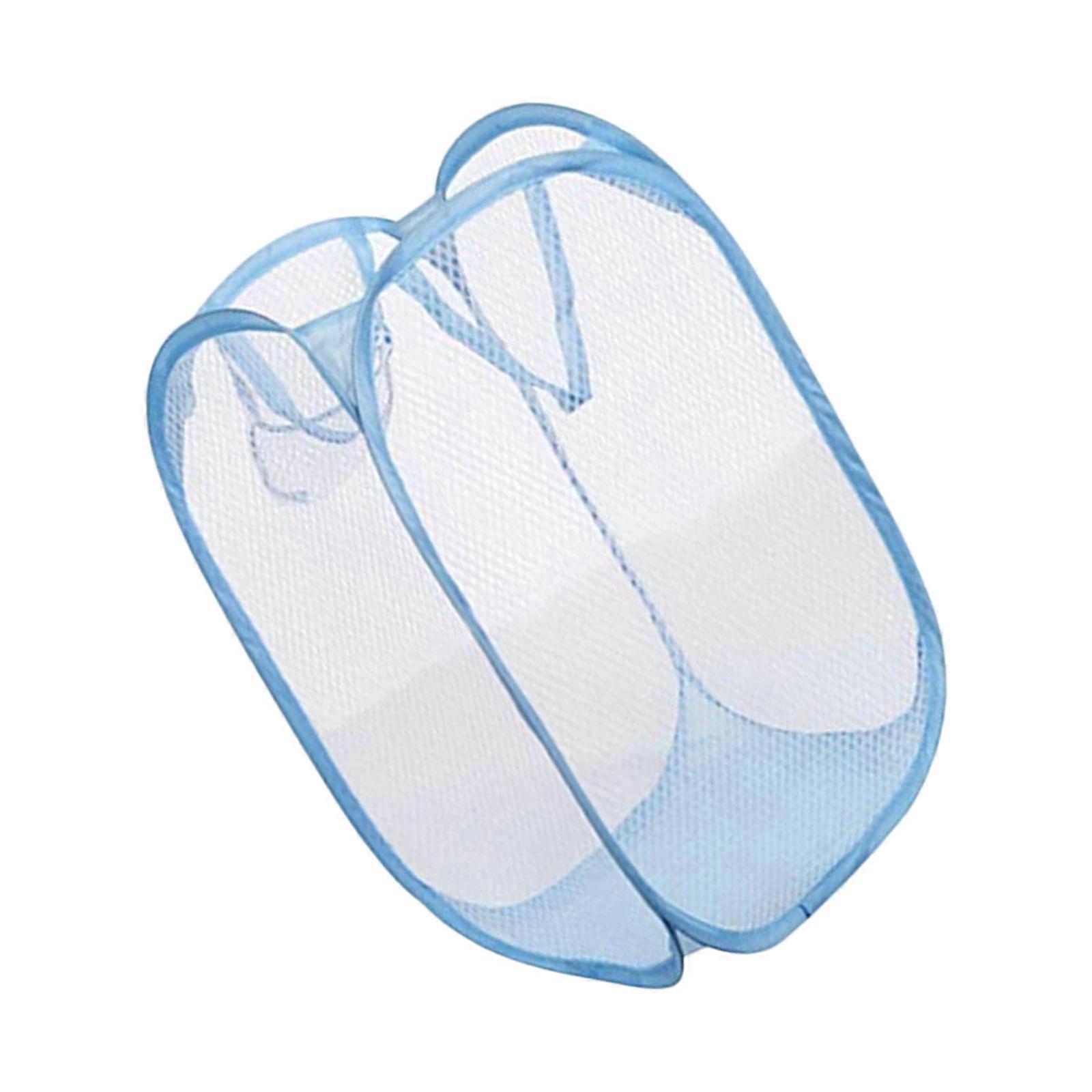 Foldable Picnics Basket Large Capacity Laundry Organizer Handmade Dirty Clothing Holder with Convenient Handle  Sky Blue