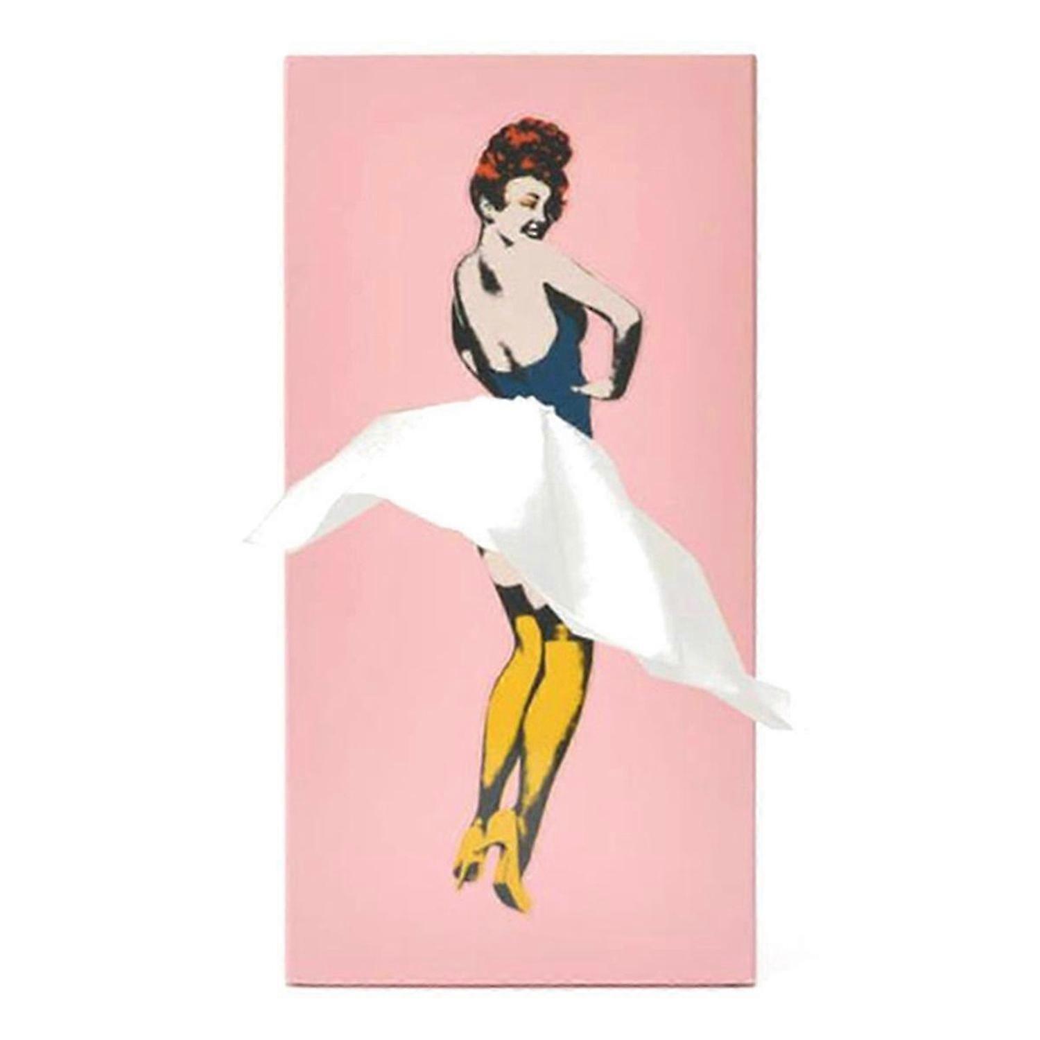 Creatives Lady Flying Skirt Tissue Box Pink