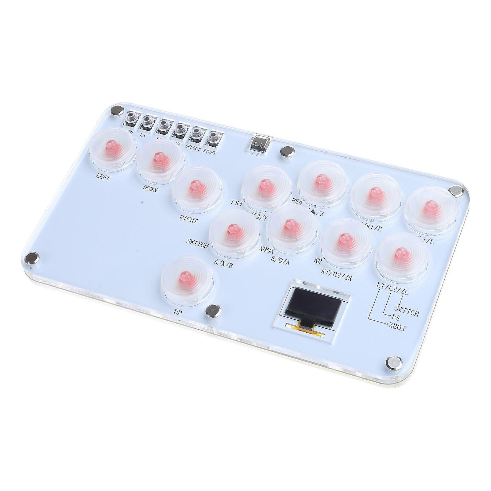 Fighting Game Controller LED Lighting  Street Fighting Joystick 12 Key Low Latency Arcade Fighting Keyboards Multicolor