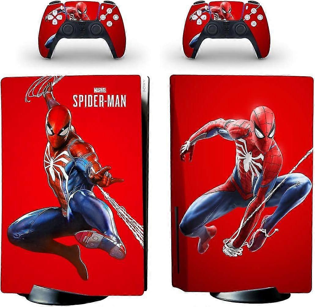 PS5 Standard Disc Console Controllers Skin Super Hero Sticker Decal PS5 Console and Controllers Red Spider