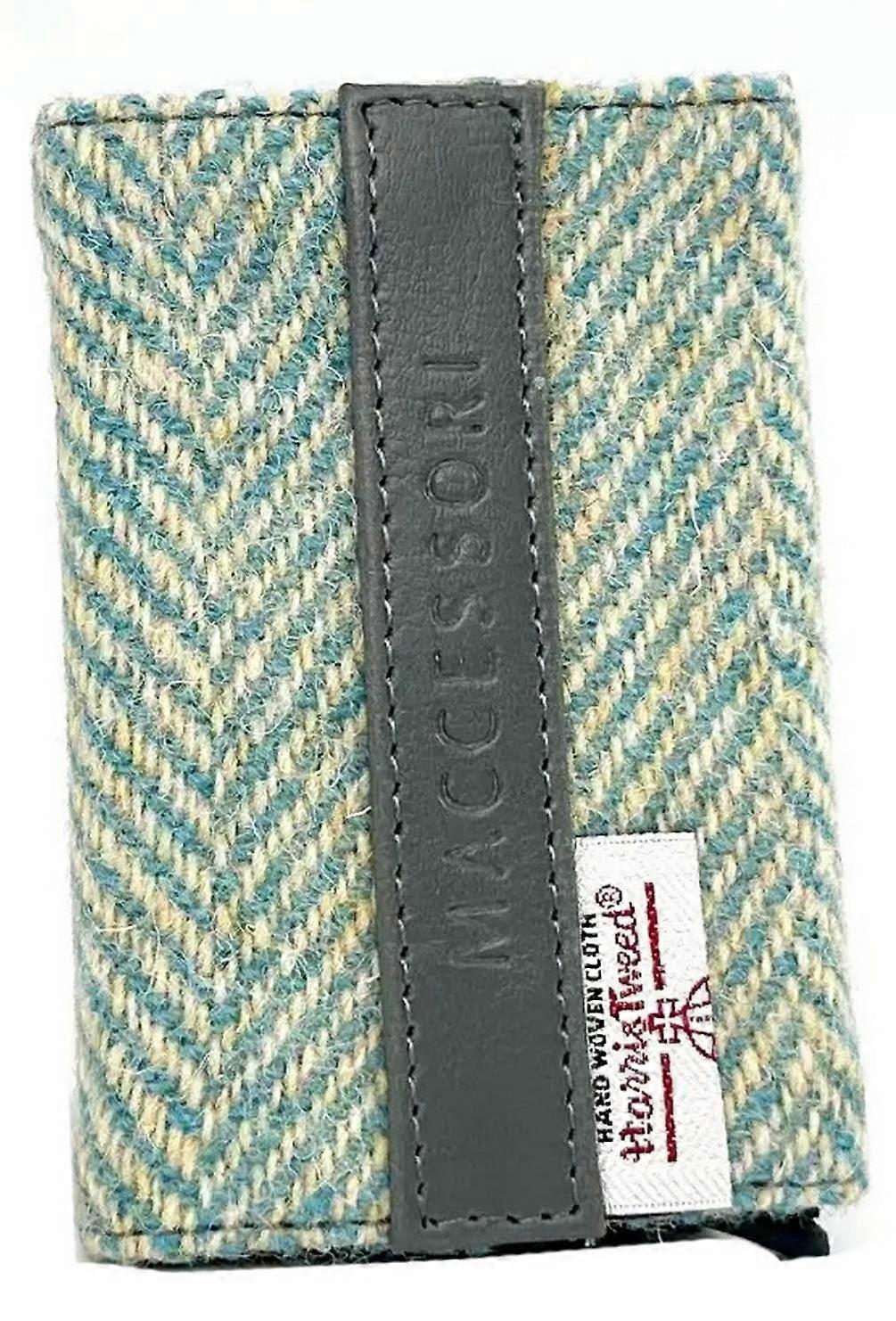 Maccessori Harris Tweed Pop Up Card Holder - Turquoise Blue
