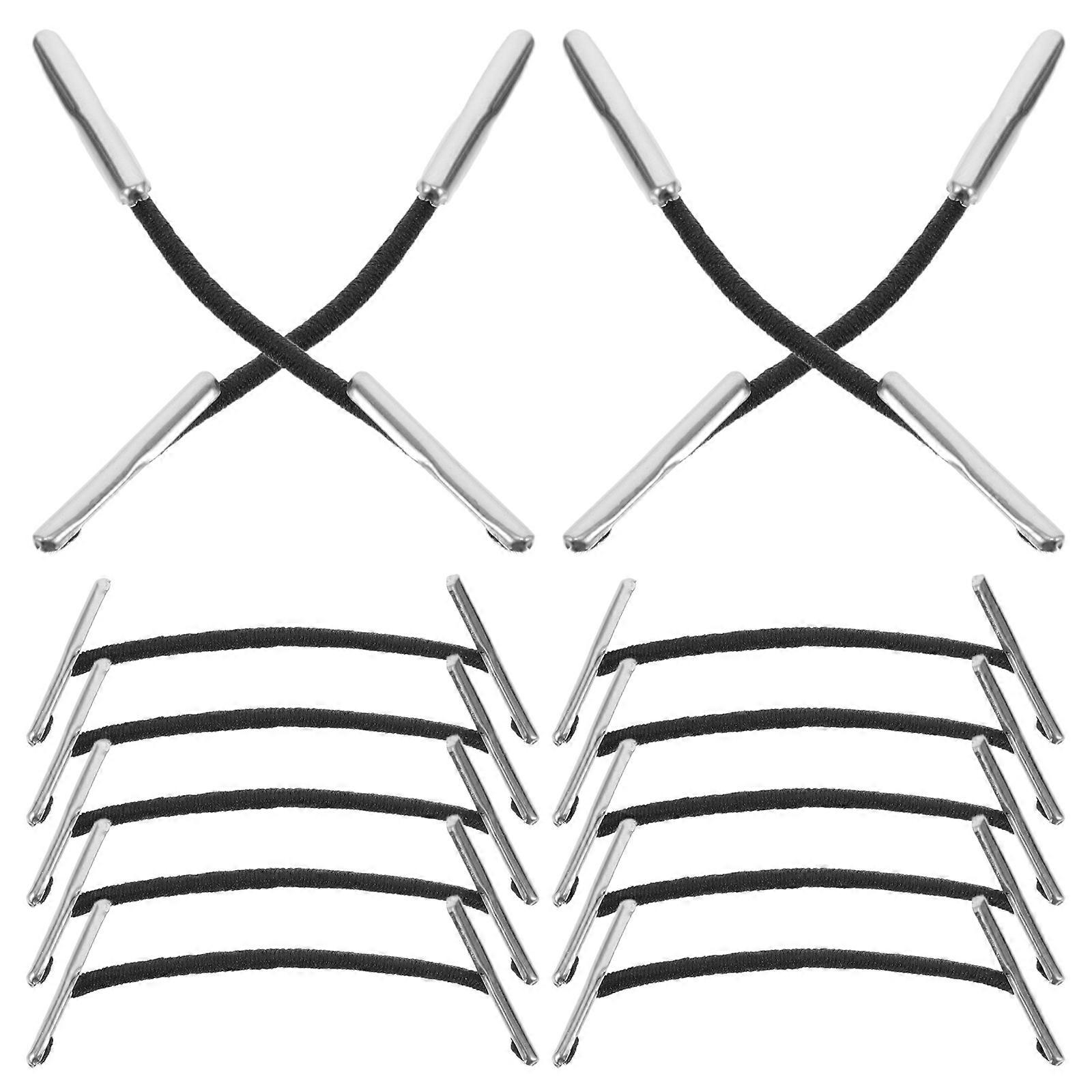 Stretch Elastic Barbed Cord Iron Buckle for Fixing Hats 100Pcs Black Strings