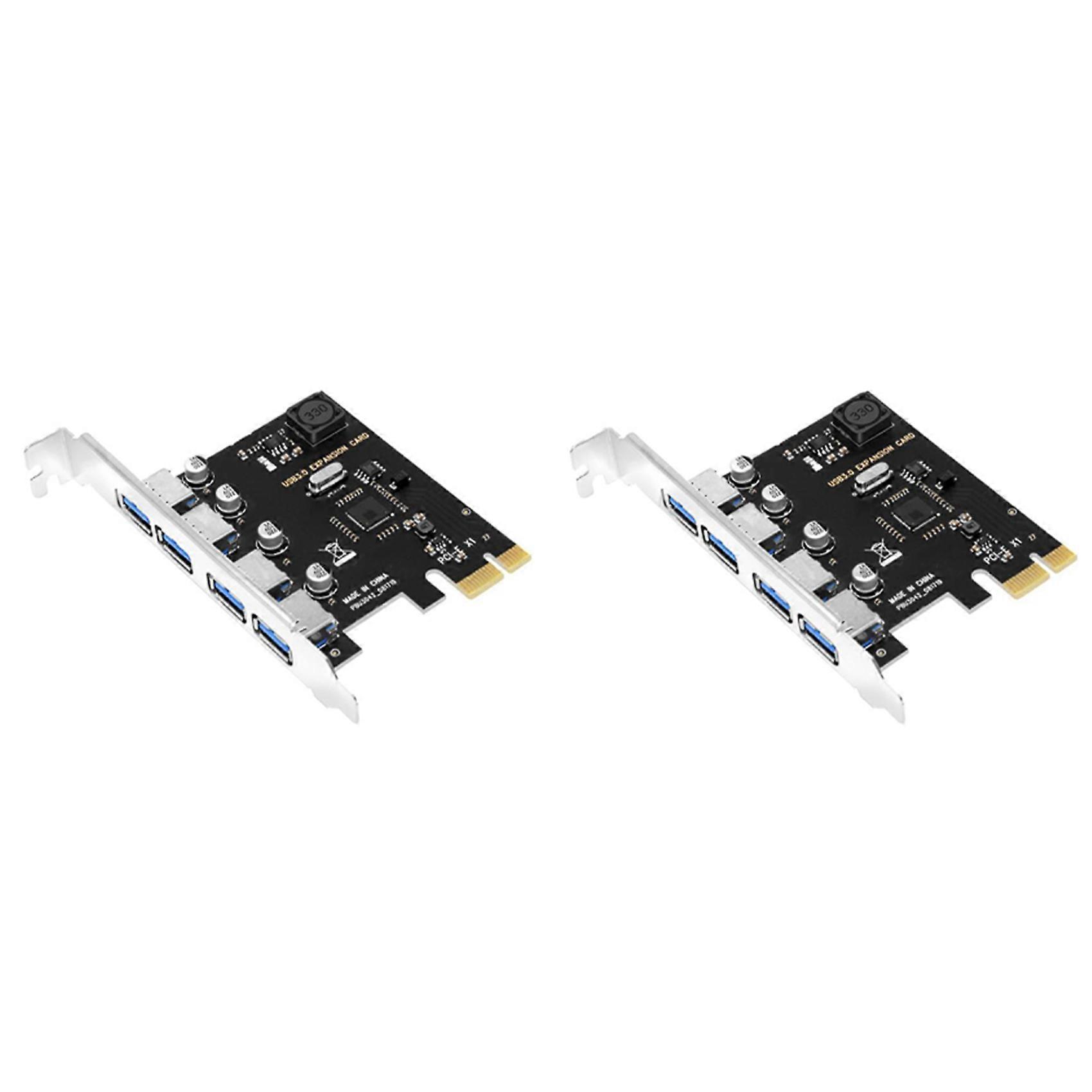 2X 4 Port USB 3.0 PCI-E Expansion Card PCI Express PCIe USB 3.0 HUB Adapter 4-Port USB3.0 Controller
