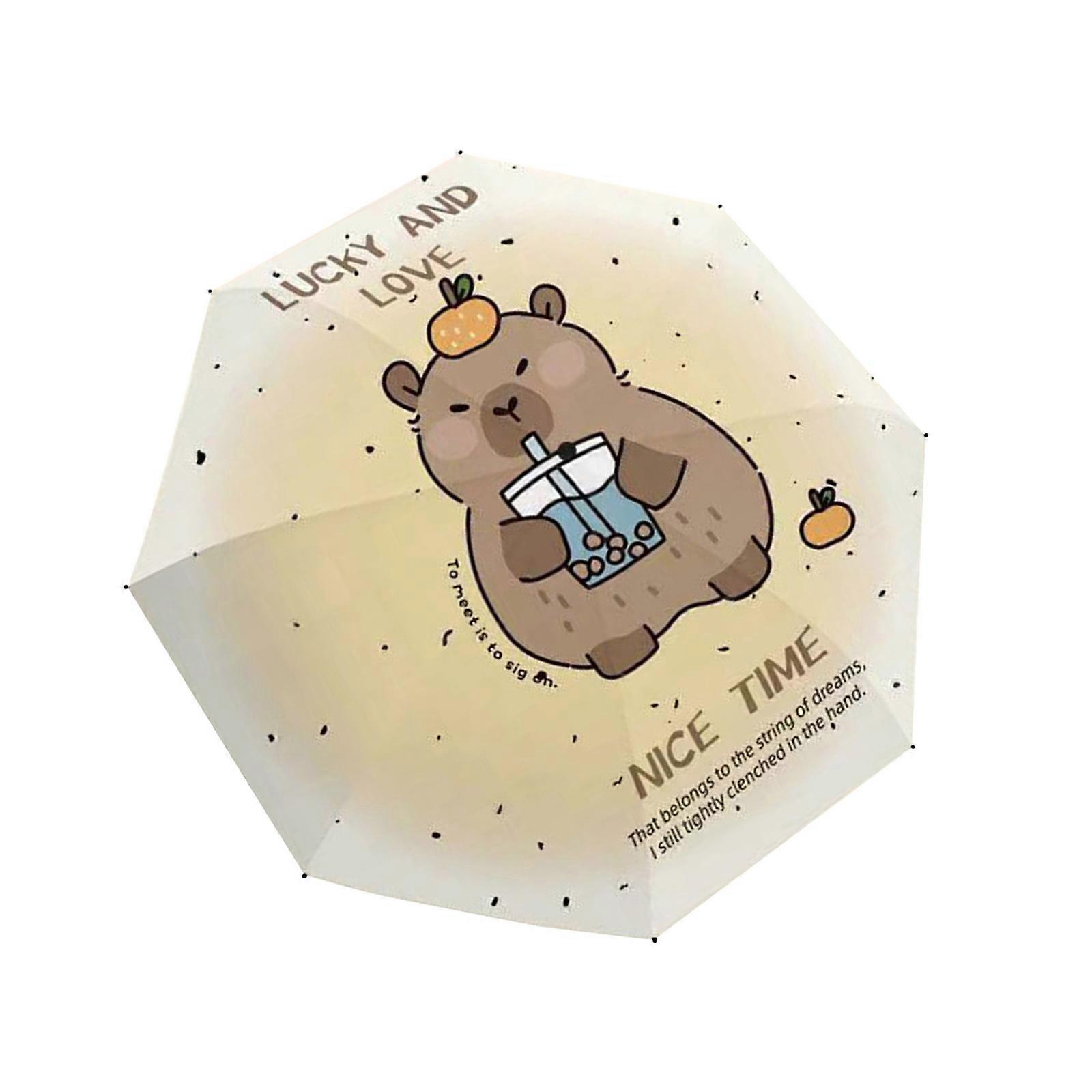 Parapluie Capybara, parapluie soleil et pluie, structure métallique robuste, protection optimale en voyage, multicolore