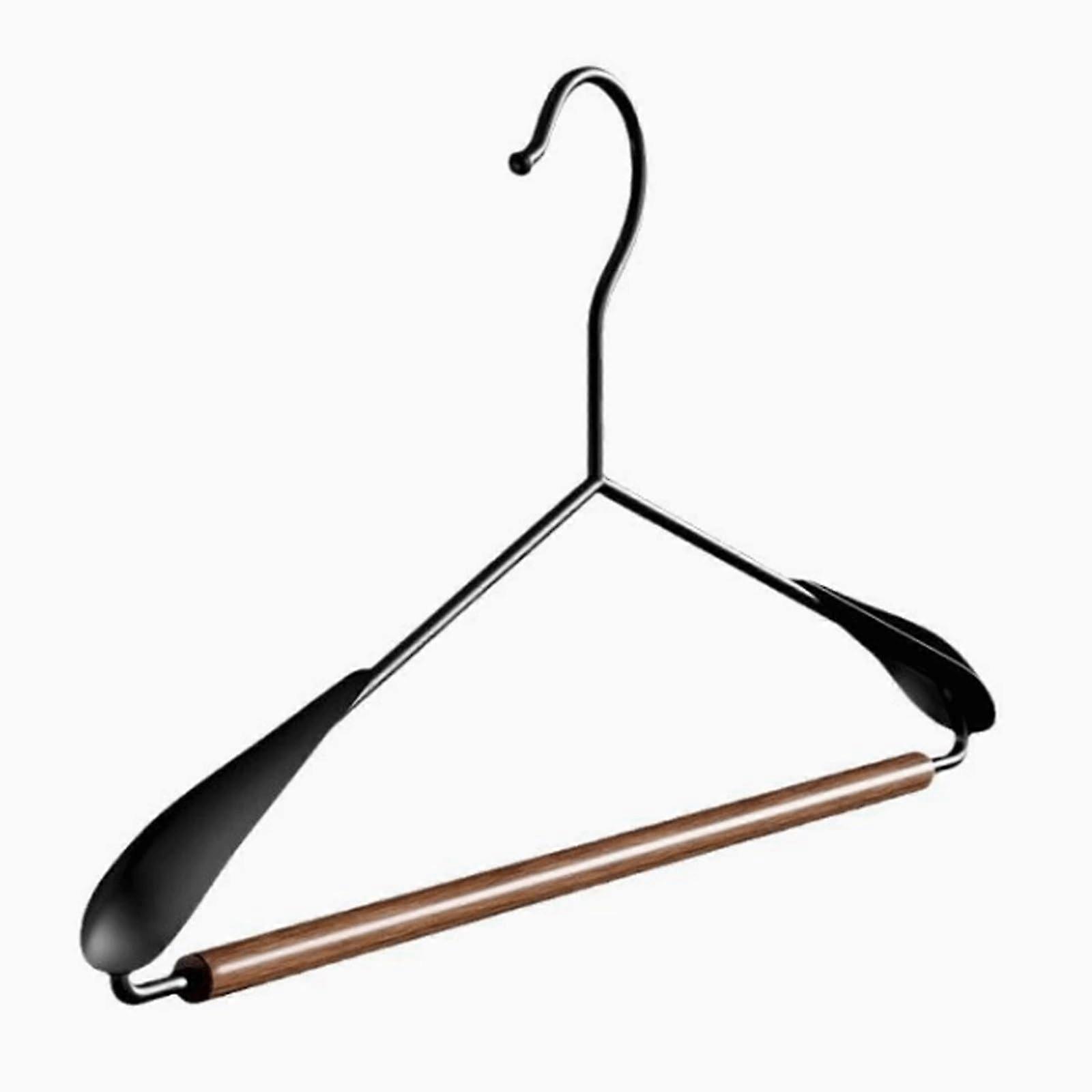 Wooden Clothes Hangers 10 Pack Solid Walnut with Iron Hook for Wardrobe and Hotel Use