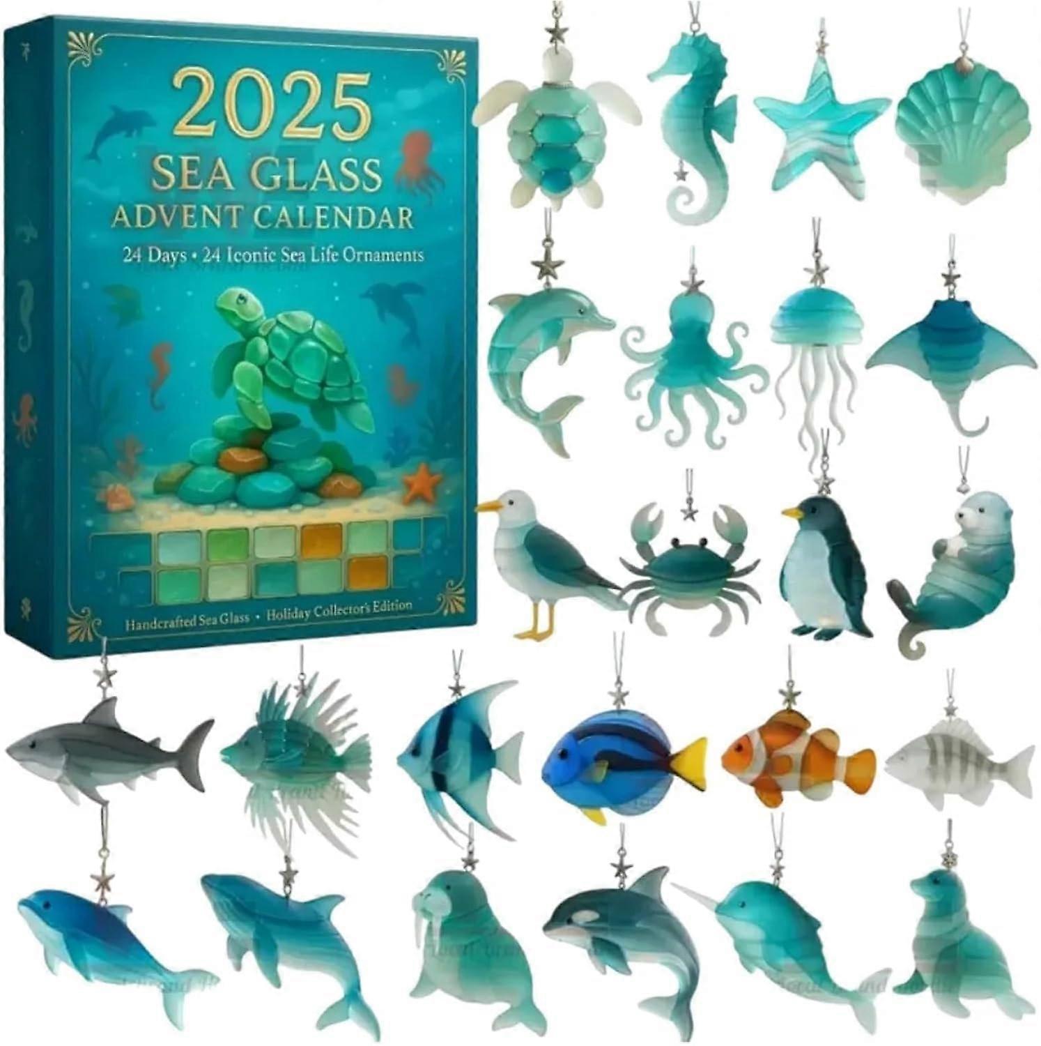 Marine Life Advent Calendar 2025 with 24 Ocean Animal Figures for Kids and Collectors