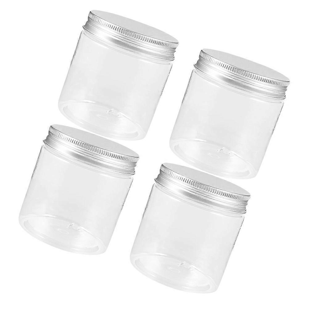 Clear Jar with Aluminum Lid for Storage Use 4Pcs Transparent Containers