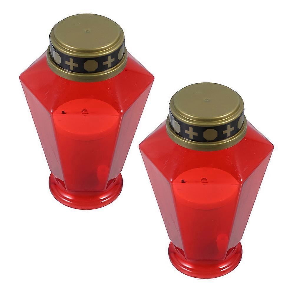 Electronic Candle Flameless LED Lights for Garden Decor 2Pcs Set