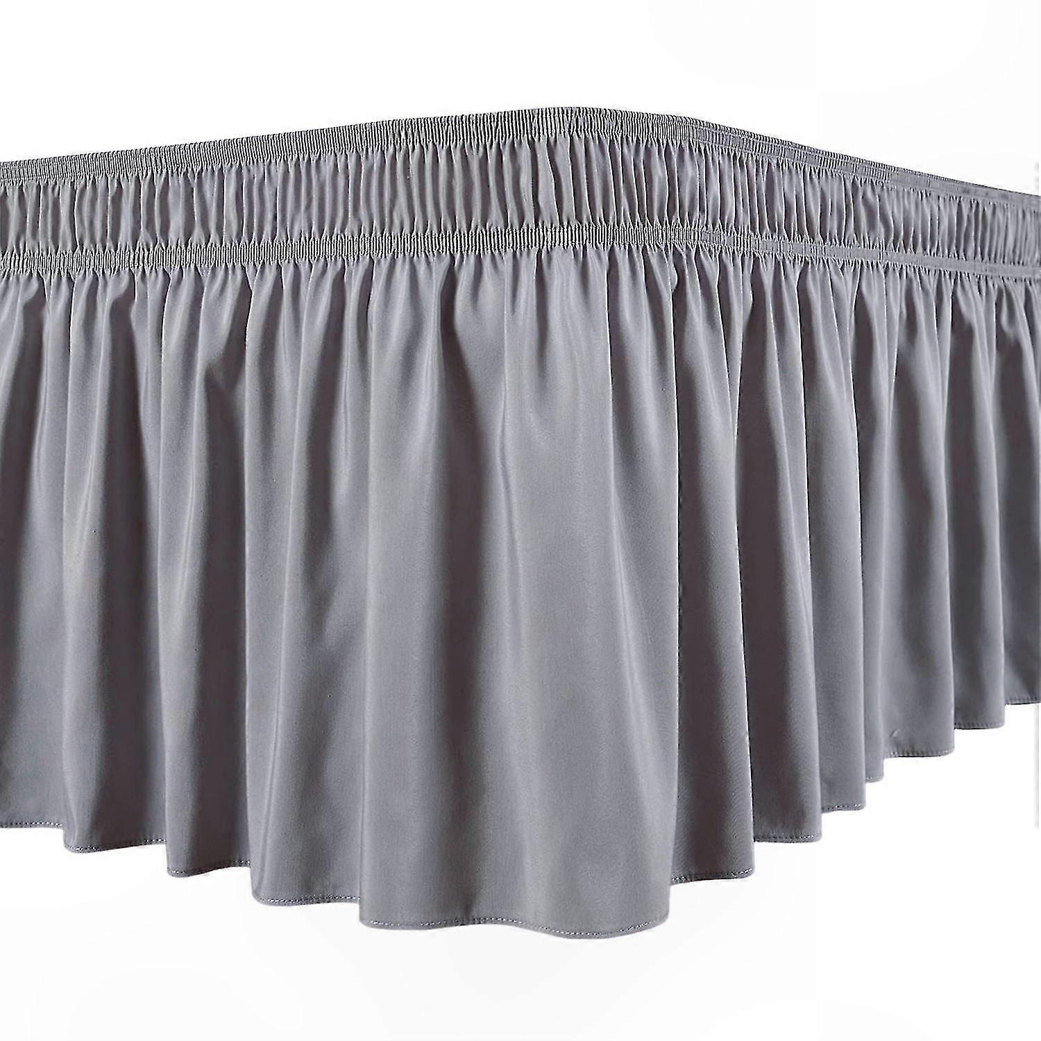 Silky Soft Wrap Around Bed Skirt Elastic Ruffled