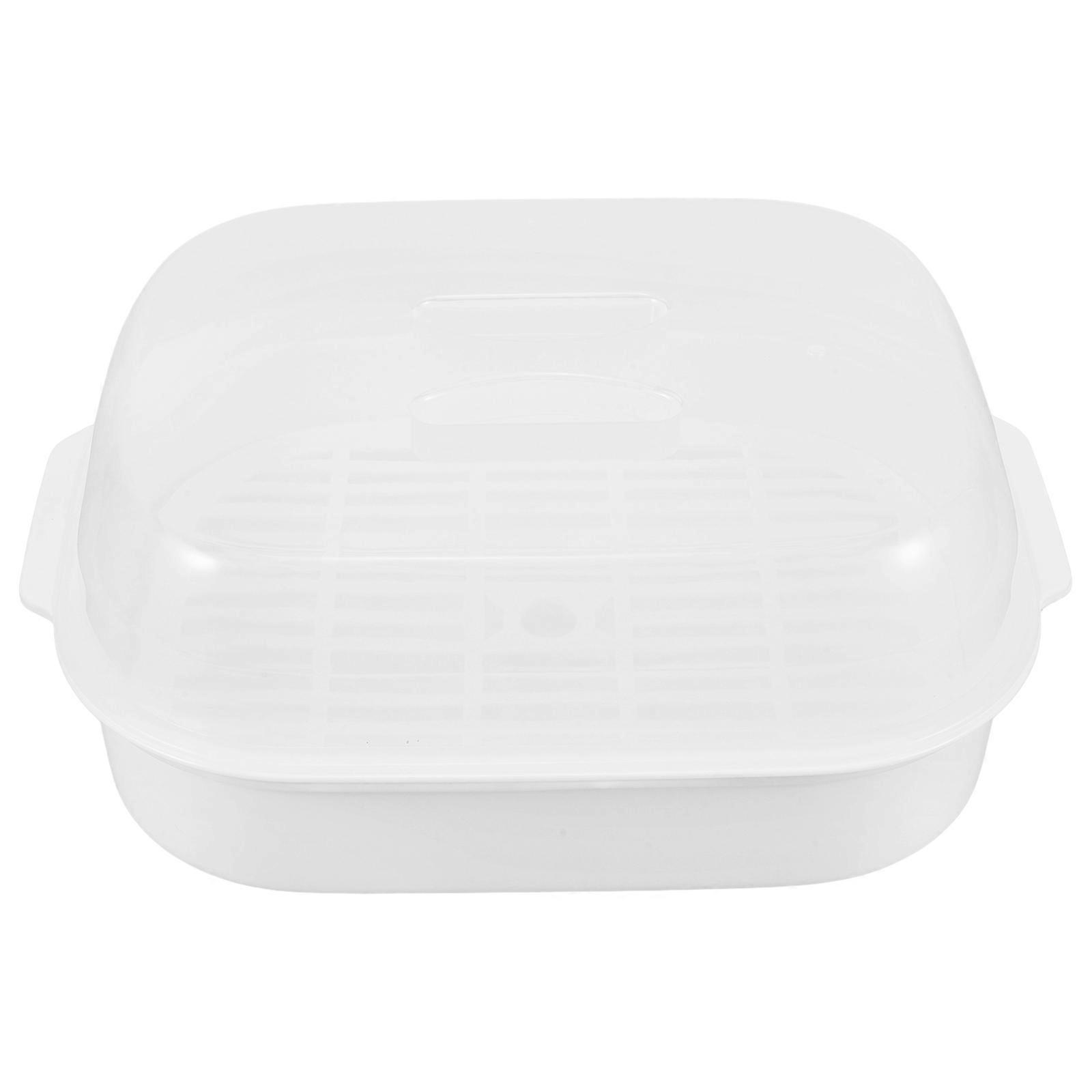 Transparent Microwave Steamer for Cooking with Lid Large Capacity