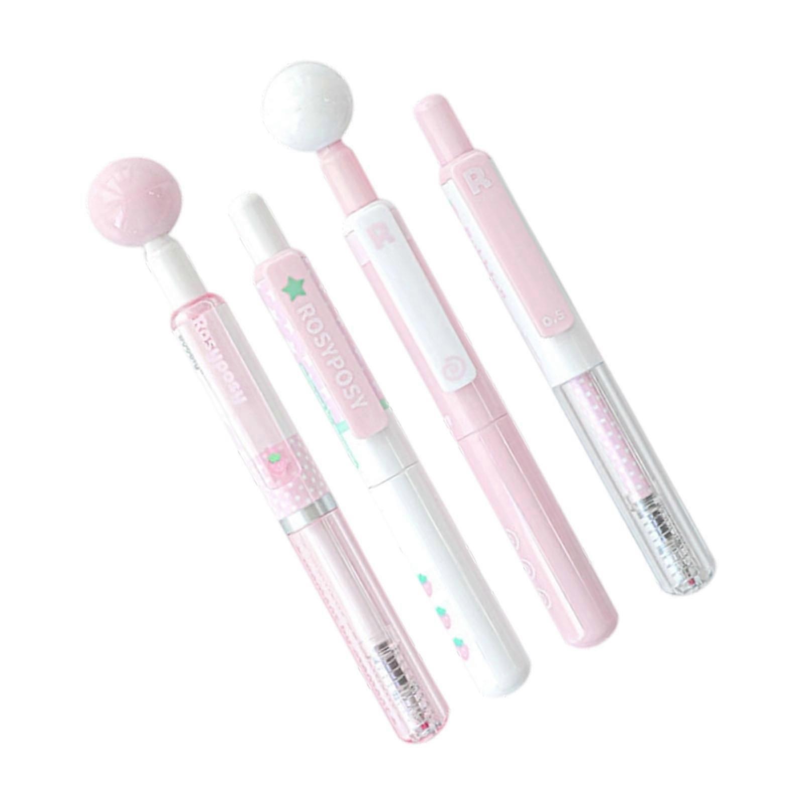 4PCS Retractable Gel Inks Pen 0.5MM Tip Decompression Gel Inks Pen Black Inks Quick Dry for Writing Noting Journaling  P