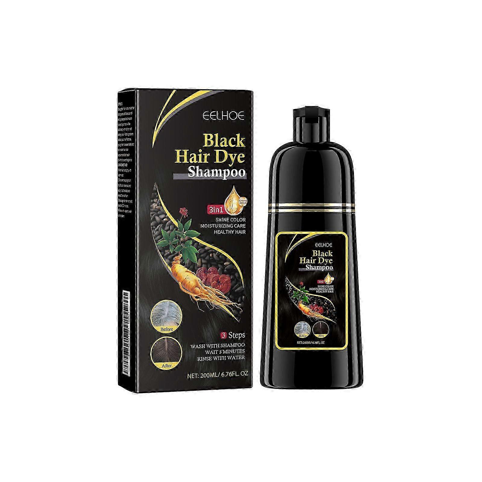 Herbal Essence Black Hair Care Shampoo with Glycerin & Ginseng  Deep Moisturizing, Long-Lasting Color Protection, Nourishing Ganoderma Extract for Vib