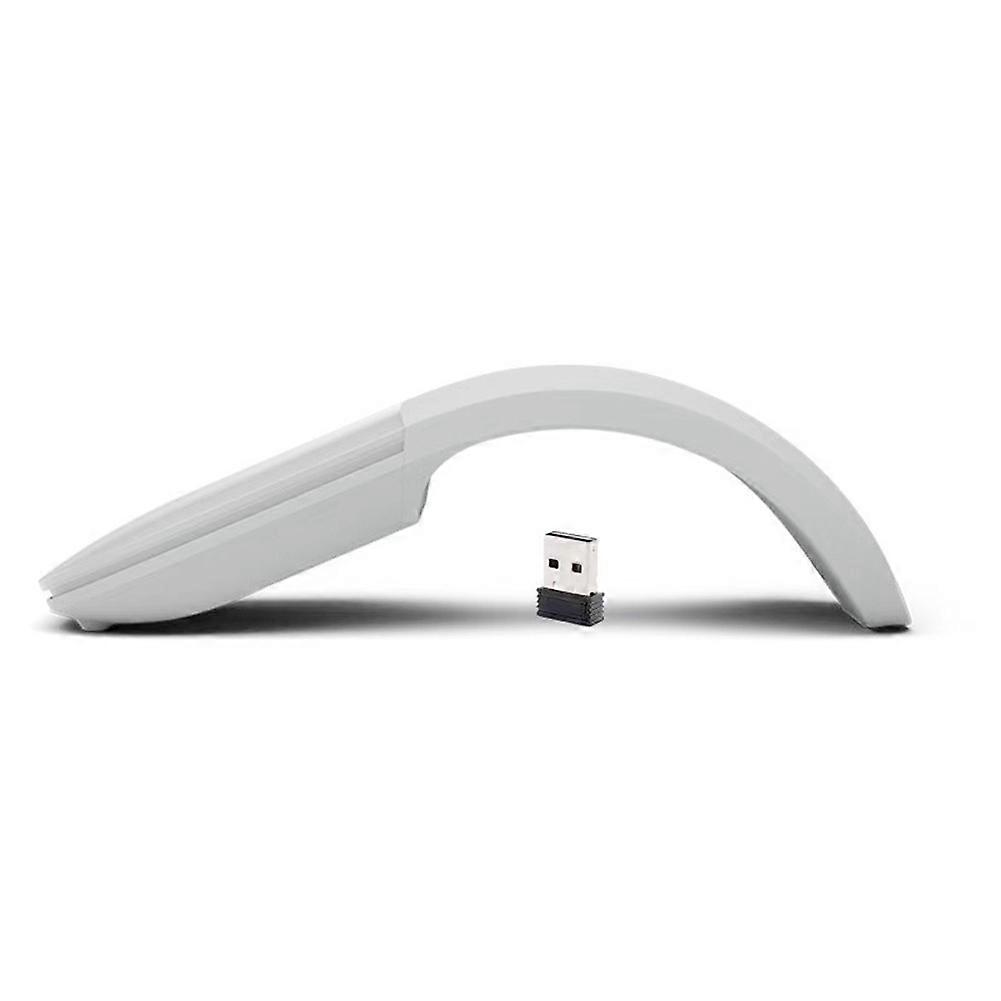 Wireless Mouse Foldable Arc Touch Mause Ultra-Thin Mute Office for PC Laptop White