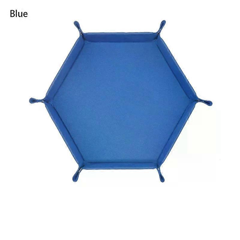 Foldable Dice Tray Holder Box Flannel Leather Folding Hexagon Coin Square Tray for RPG Role Playing Table Board Games