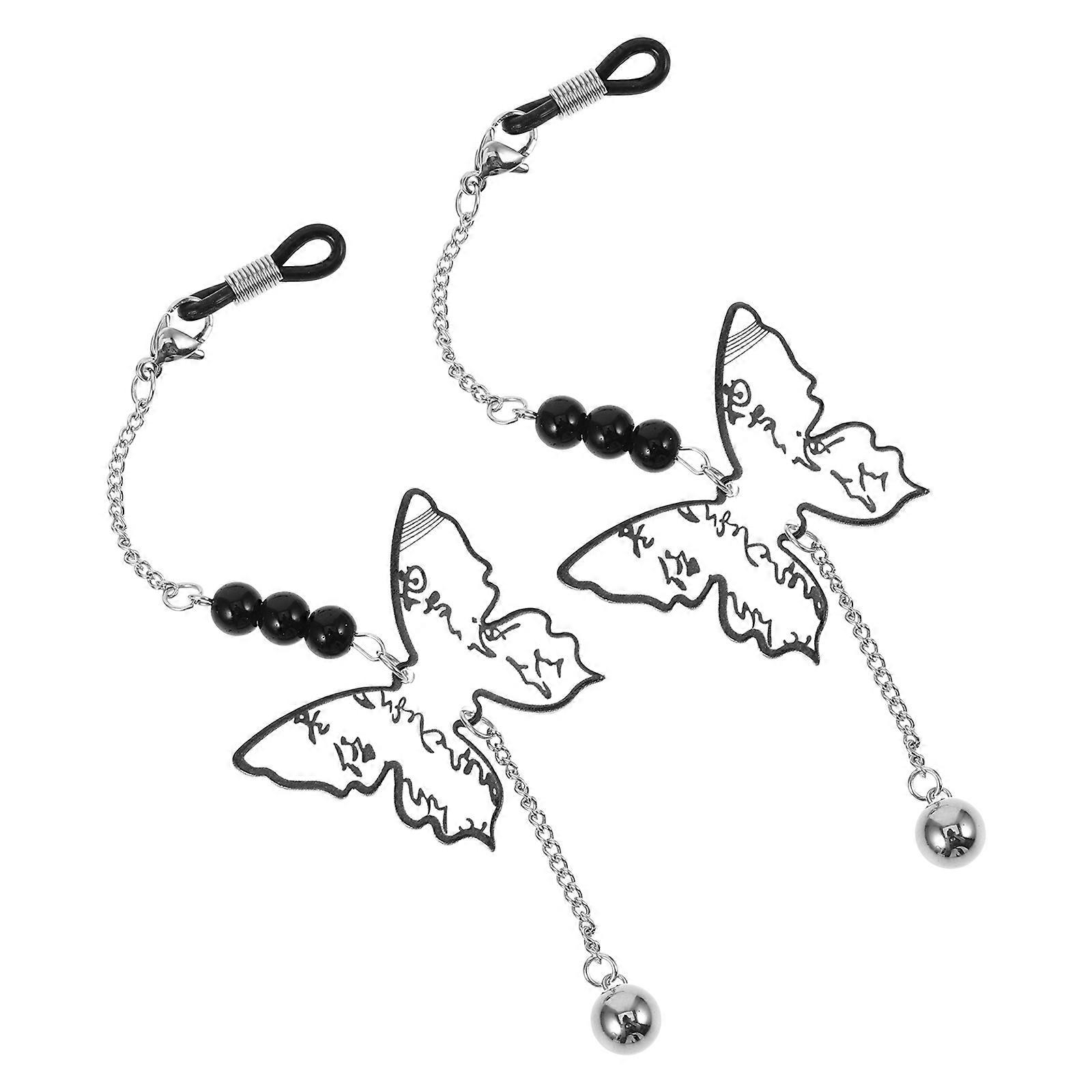 Eyeglass Chain Butterfly Pendant for Glasses Accessory 1Pair