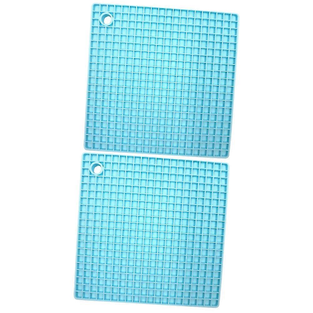 Multifunction Silicone Table Coasters 4 Pcs Grid Design Heat Insulation Placemat Ideal For Table Top