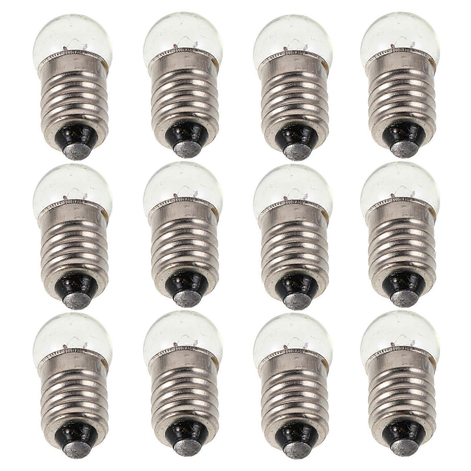 Handheld Mini Screw Base Light Bulbs for Experiments 12Pcs Transparent Glass