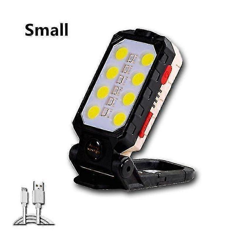 Strong magnetic work light usb rechargeable led cob portable flashlight adjustable waterproof