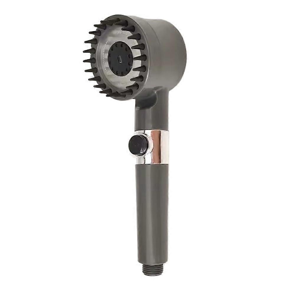 Pressure Adjustable Shower Head with Filter and Massage, 3 Spray Modes, OneKey Water Stop, Grey