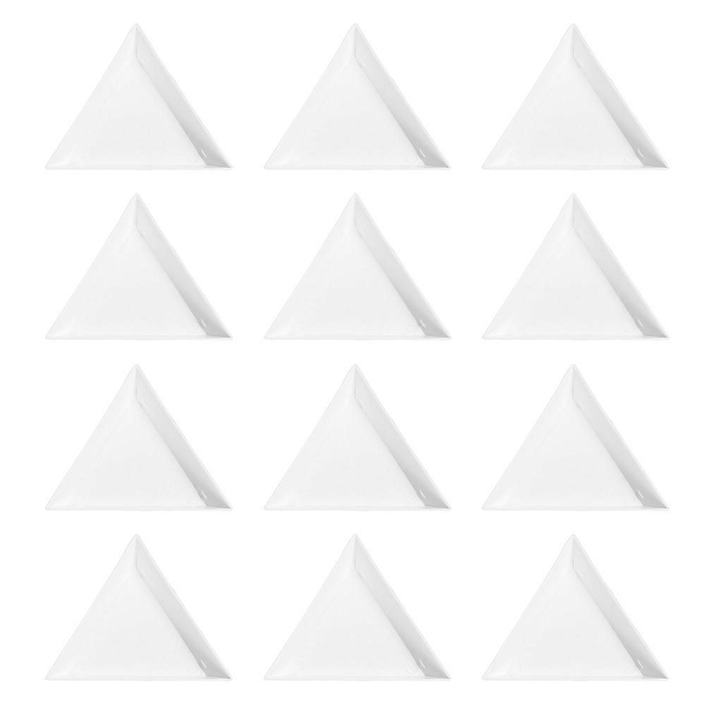 White Plastic Triangle Bead Storage Plates for DIY Art and Craft Projects 160Pcs