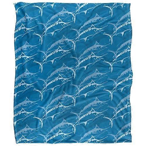 JQ Licensing Marlin Silky Mosaic Fish Supersoft Blanket