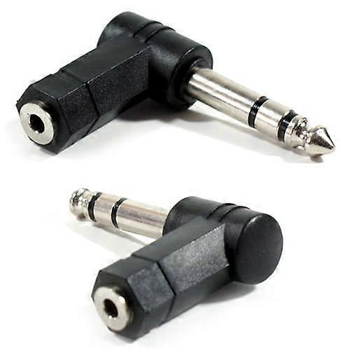 6.35mm Stereo Jack Plug To 3.5mm Socket Adapter Loops, Right Angle 90 Degree, 6.3mm 1/4Inch Compatibility