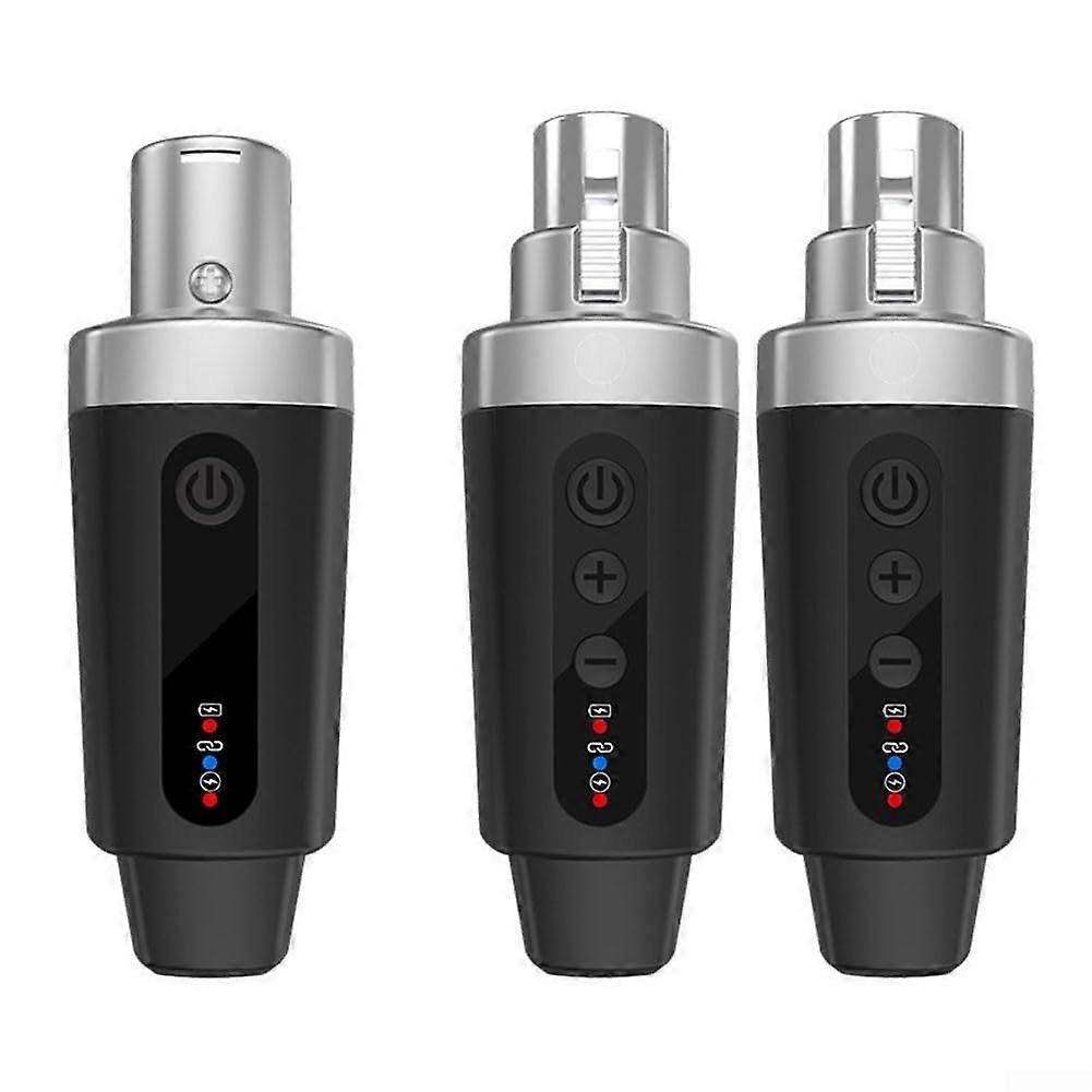 2.4G Wireless XLR Transmitter And Receiver Portable Mic Setup 1 Transmitter In 2 Receiver Pack