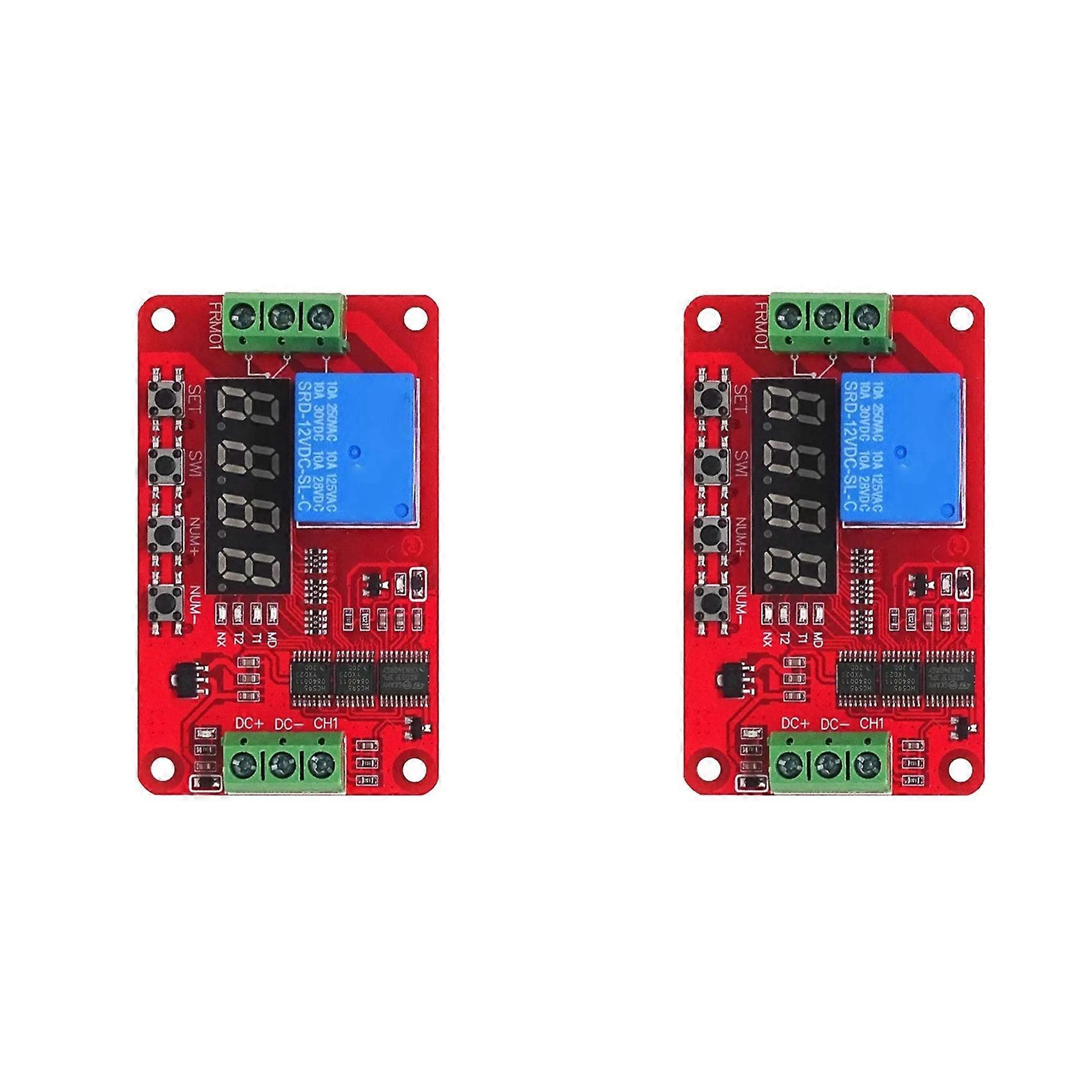 2X DC 12V 1 Channel Relay Module FRM01 Multifunction Relay Loop Delay Timer Switch Self-Locking Timing Board