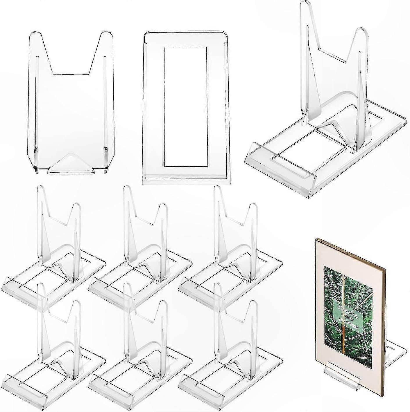 Adjustable Clear Acrylic Display Stands, 6-Pack Multi-Functional Easel for Photos and Plates
