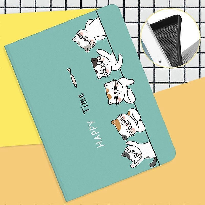 Capa elegante para iPad de 10,2 polegadas, desenho animado "Happy Time", em silicone.