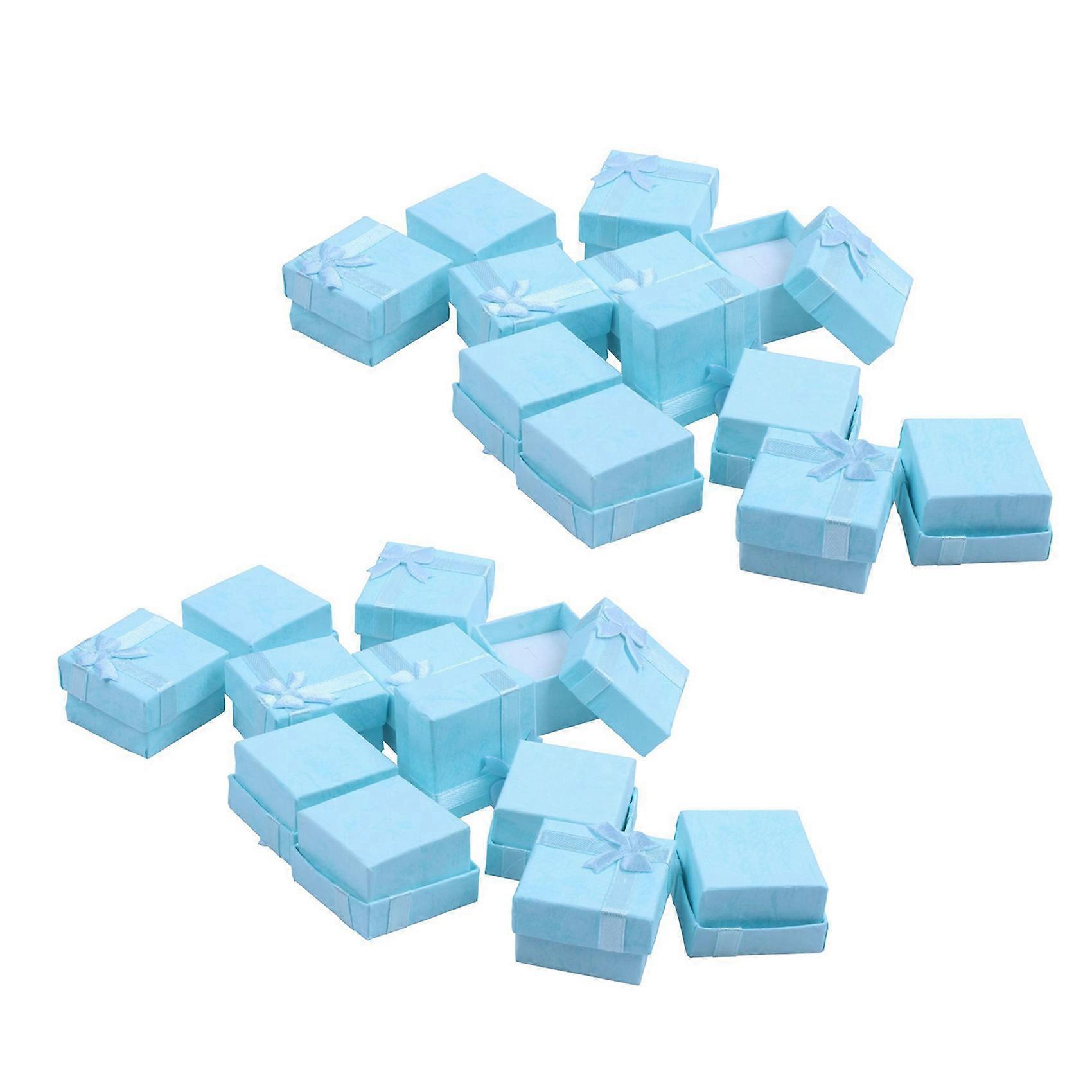 24pcs BlueJewelry Ring Earrings Bangle Gift Boxes Cutely Small Gift Box