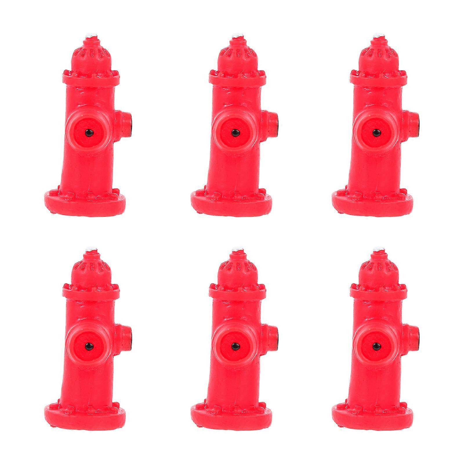 Small Fire Hydrant Decor Small Fire Hydrant Model Tabletop Display Model Enthusiasts 6Pcs