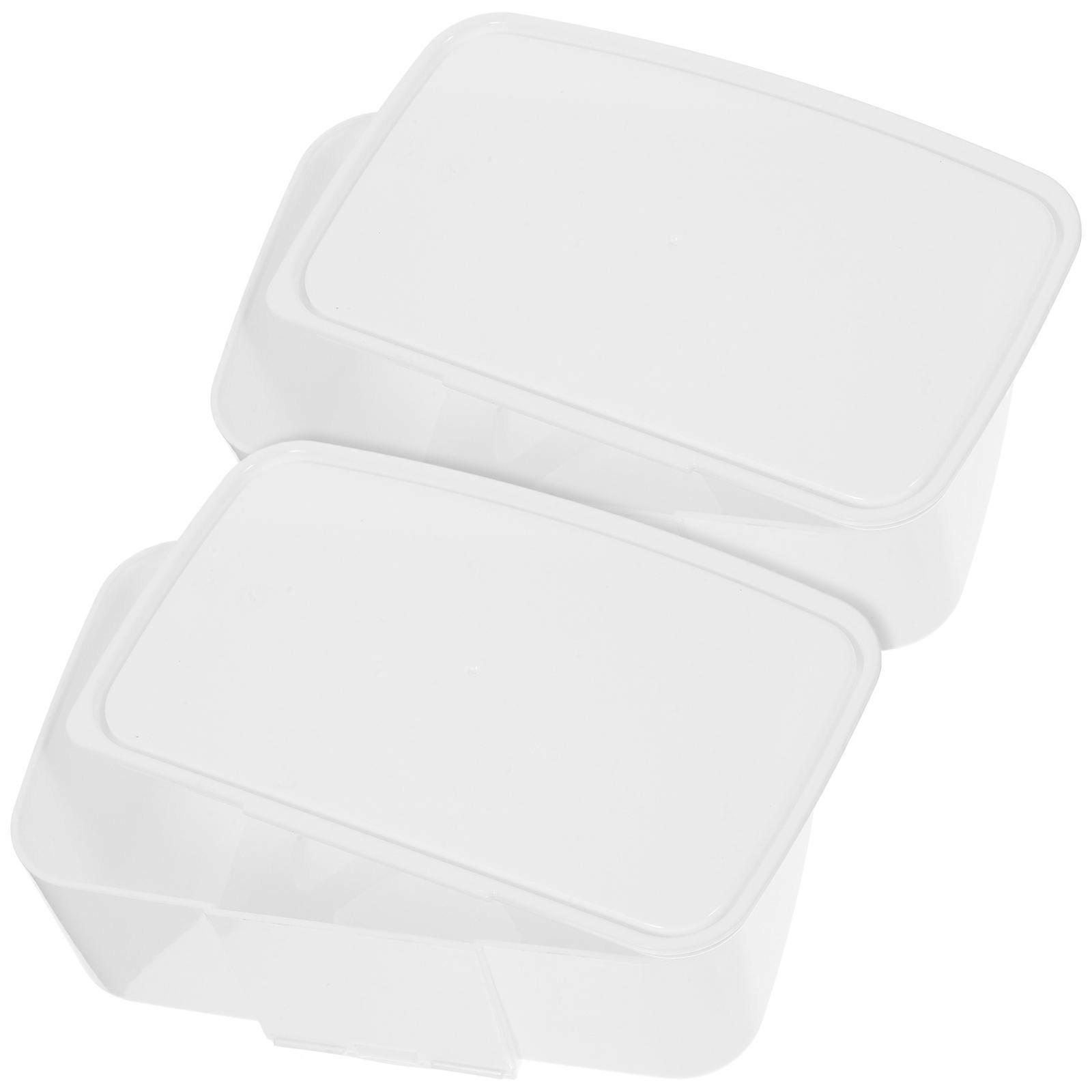 Wipes Dispenser Tissue Box for Storage 2Pcs White Plastic Refillable Holder
