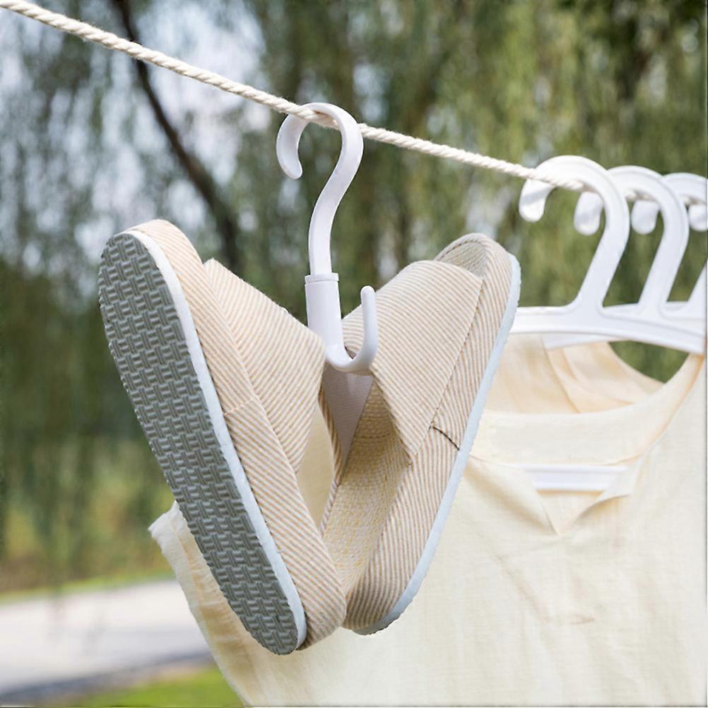 Hanging Use Rotating Hanger Rack Four Hooks Hanger 3Pcs White Plastic