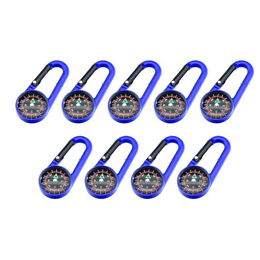 9pcs Carabiner Compasses Pendant Multifunction Keychain Compasses Portable