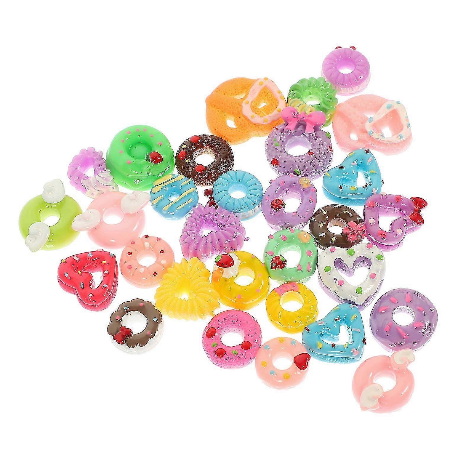 Creative Phone Shell Ornaments for DIY 120Pcs Mini Donut Case Decors
