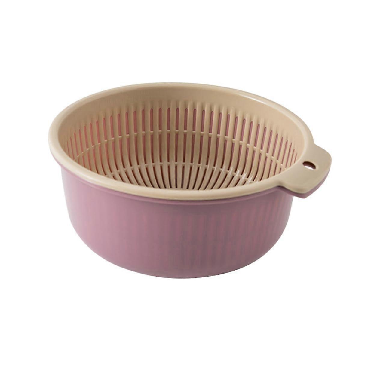 Rotatable DoubleLayer Kitchen Colander Vegetable Strainer for Fast Washing and Easy Draining