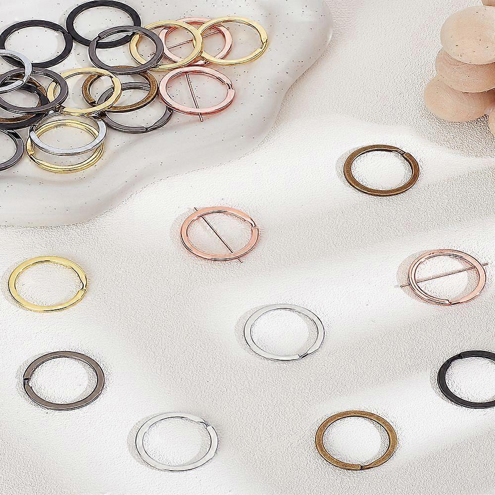 30Pcs Multi-colored Flat Split Keychain Rings - Keychain Ring - Jump Rings - Home Car Keys Organization Attachment