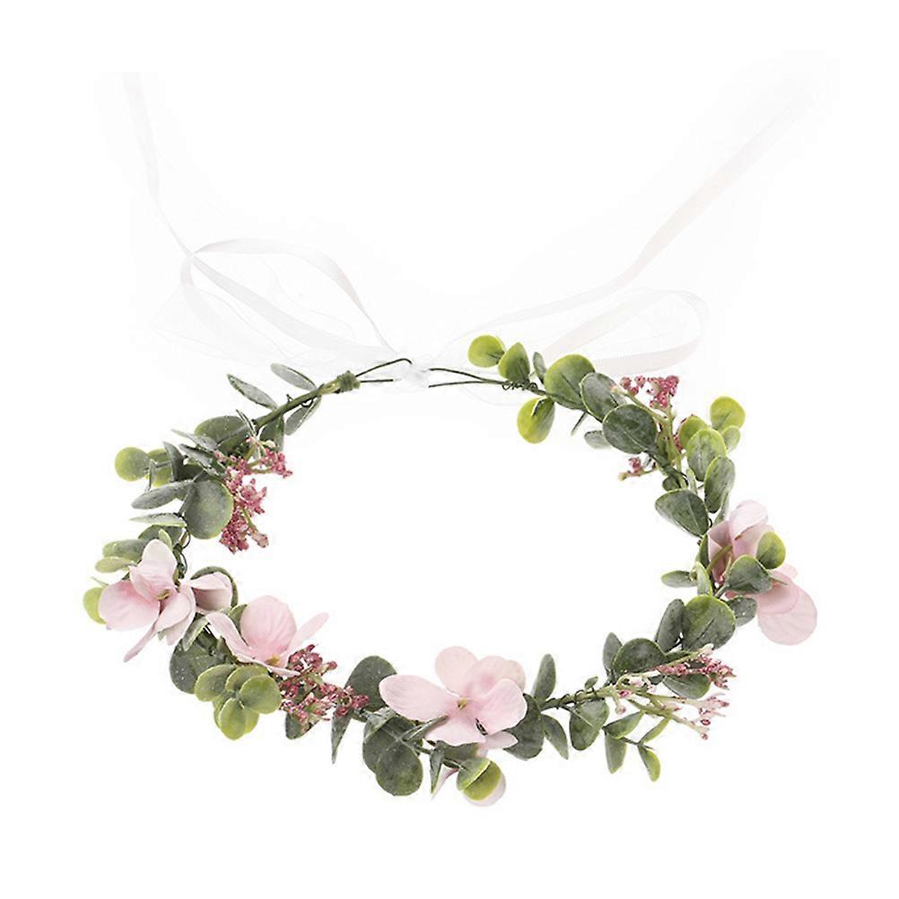 Floral Bride Crown Pink Bride Wreath for Decor