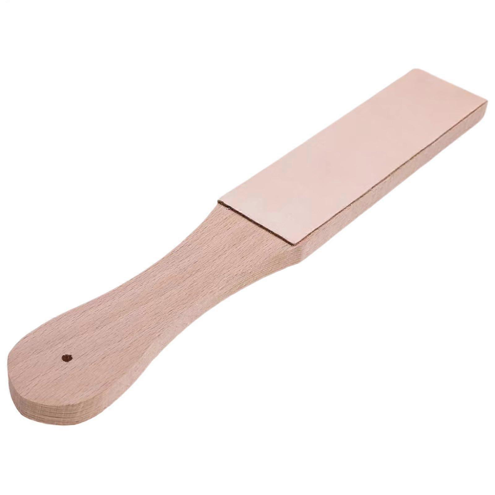 DoubleSided Leather Strop Knife Sharpening Tool with Ergonomic Handle for Kitchen and Woodworking