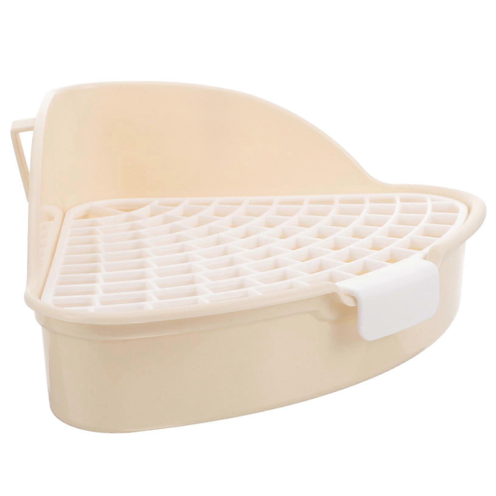 Rabbit Litter Box Triangle Corner Potty Trainer for Rabbits Chinchillas with SplashProof Edge