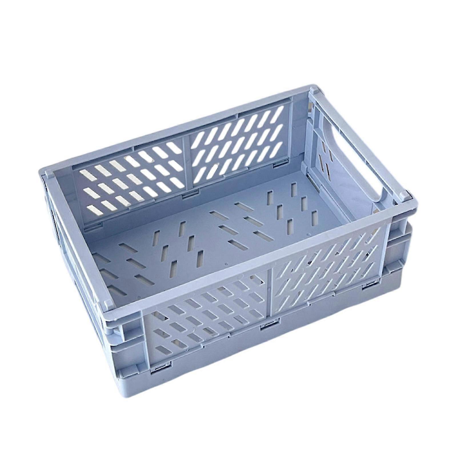 Foldable Storage Boxes Stackable Storage Baskets Folding Storage Crates Foldable Baskets Bin with Handle for Desk Yellow