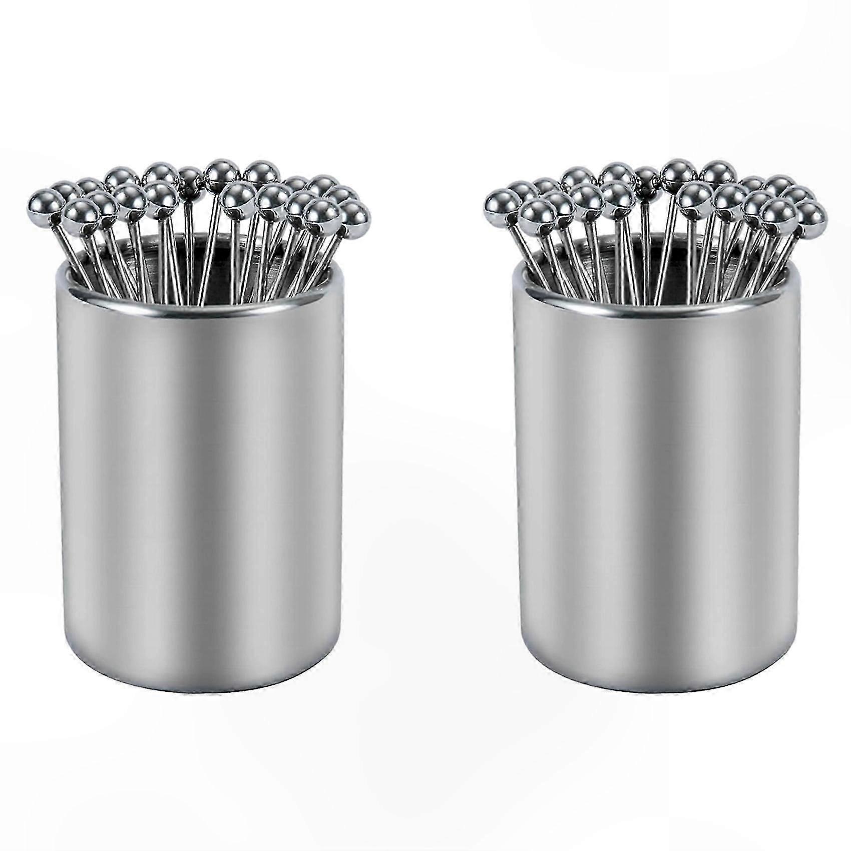 20-Pack Stainless Steel Appetizer Picks with Storage Case