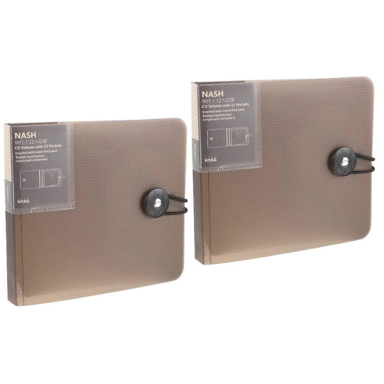 CD Storage Binder with Sleeves for Travel and Home, ScratchResistant CD Holder Case, 2pcs Coffee Medium